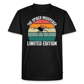 L’araignée qui murmure à l’oreille - T-shirt Premium bio Homme - noir - Devant - Nico (187cm)