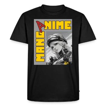 Manga Anime Motor Racer Girl - T-shirt Premium bio Homme - noir - Devant - Nico (187cm)