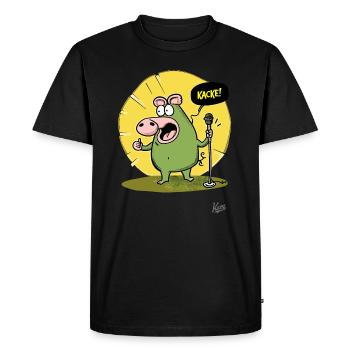 Drôle de cochon : Comédie et caca - T-shirt Premium bio Homme - noir - Devant - Nico (187cm)
