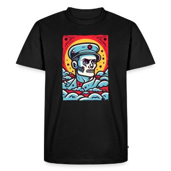 The Zombie Soldier's Mission: Be Superior - Men's Premium Organic T-Shirt - black - Front - Nico (187cm)