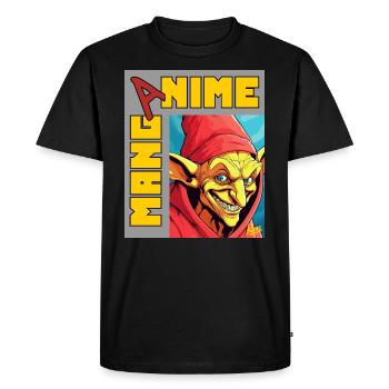 Manga Anime: Evil Goblin Gnome - Men's Premium Organic T-Shirt - black - Front - Nico (187cm)