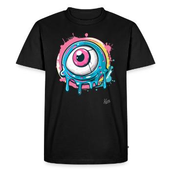 The cool paint splash eye - Men's Premium Organic T-Shirt - black - Front - Nico (187cm)