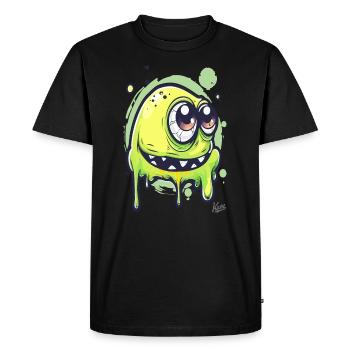 Drôle de monstre visqueux - T-shirt Premium bio Homme - noir - Devant - Nico (187cm)