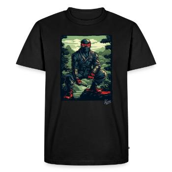 Ninja noir de la nature - T-shirt Premium bio Homme - noir - Devant - Nico (187cm)