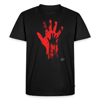 Mains artistiques : Père et enfant - T-shirt Premium bio Homme - noir - Devant - Nico (187cm)