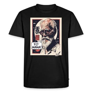 Mashup japonais La psychologie de Freud Votre maman - T-shirt Premium bio Homme - noir - Devant - Nico (187cm)