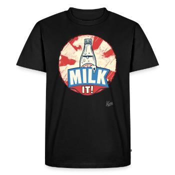 Traitez-le ! Profiter de la traite : Avec un biberon de lait - T-shirt Premium bio Homme - noir - Devant - Nico (187cm)