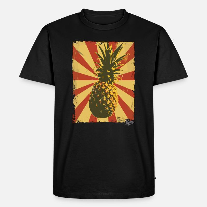 Propaganda-Stil Ananas - Männer Premium Bio T-Shirt - Schwarz