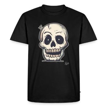 Funny Simple Skull - Men's Premium Organic T-Shirt - black - Front - Nico (187cm)