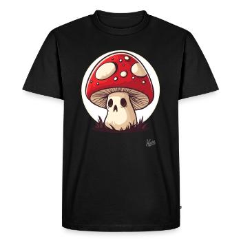 Voodoo Mushroom - Men's Premium Organic T-Shirt - black - Front - Nico (187cm)