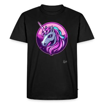 Licorne mignonne et cool - T-shirt Premium bio Homme - noir - Devant - Nico (187cm)