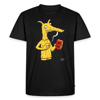 Créature fourmilier avec une brique - T-shirt Premium bio Homme - noir - Devant - Nico (187cm)