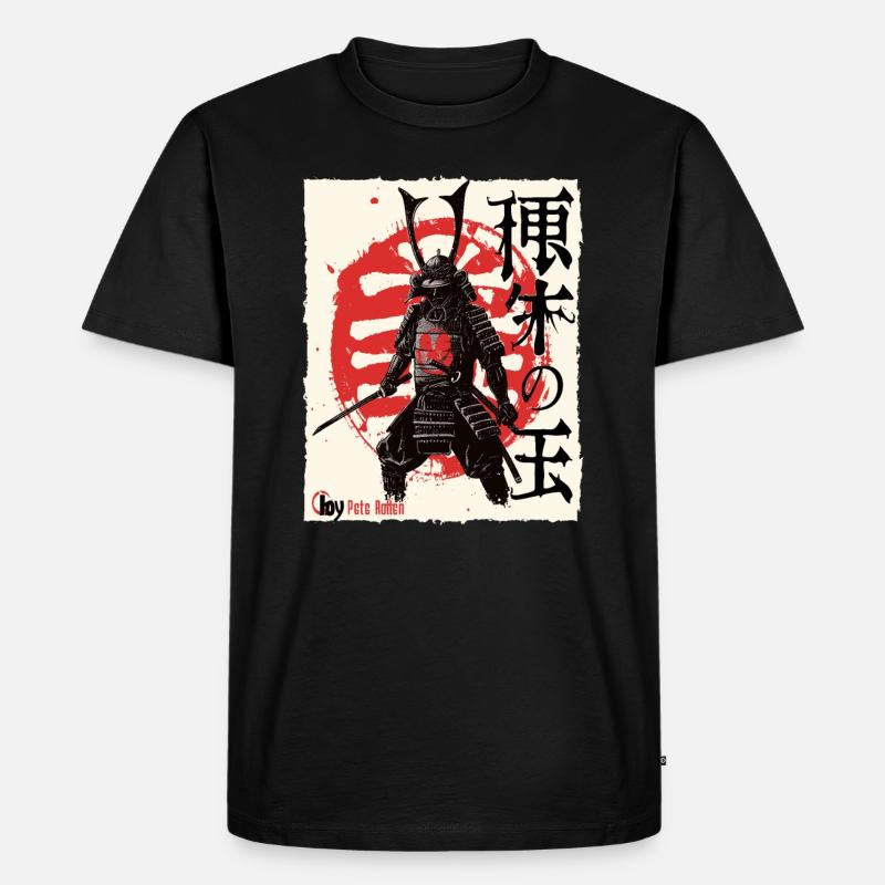 Japanischer Edo Samurai - Männer Premium Bio T-Shirt - Schwarz