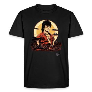 Héros d’action japonais : Maître des arts martiaux - T-shirt Premium bio Homme - noir - Devant - Nico (187cm)