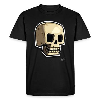 Funny Pixel Skull: Skull with Charm - Men's Premium Organic T-Shirt - black - Front - Nico (187cm)