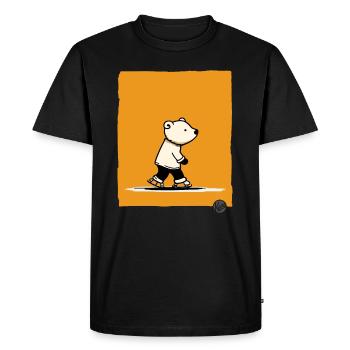 Little polar bear on skates - Men's Premium Organic T-Shirt - black - Front - Nico (187cm)