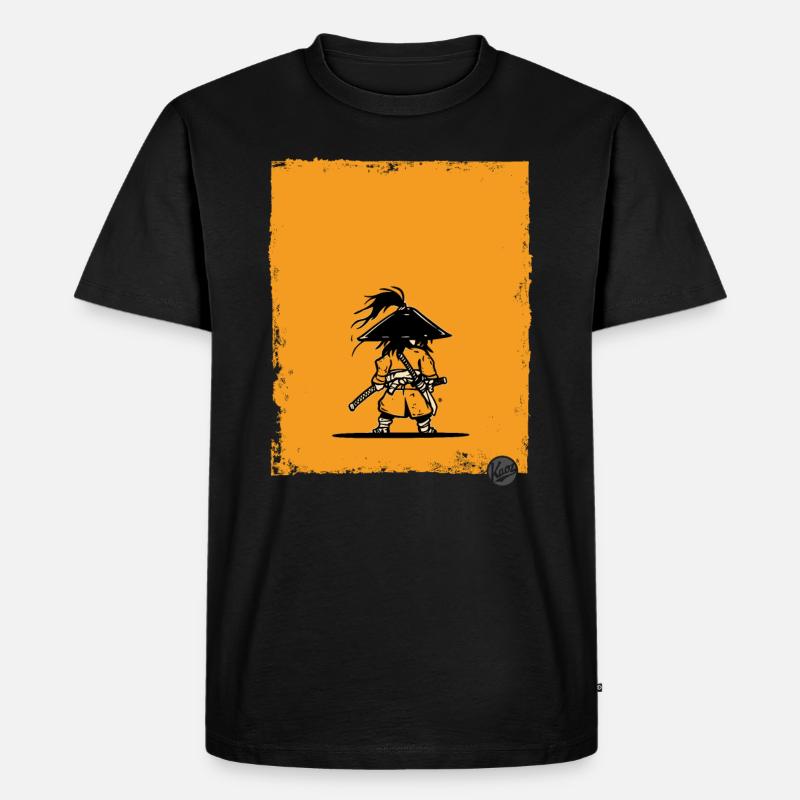Samurai Style Warrior Silhouette - Men's Premium Organic T-Shirt - black