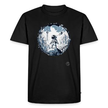 Astronaute futuriste « Explorateurs du futur » - T-shirt Premium bio Homme - noir - Devant - Nico (187cm)