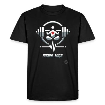 Haltérophilie Power Yoga - T-shirt Premium bio Homme - noir - Devant - Nico (187cm)