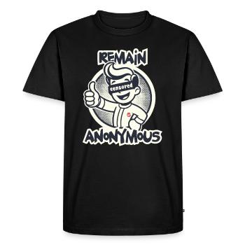 Thumbs Up For Anonymity Retro Cartoon Boy - Men's Premium Organic T-Shirt - black - Front - Nico (187cm)