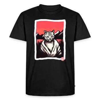 Arts Martiaux Asiatiques Chat Tigre - T-shirt Premium bio Homme - noir - Devant - Nico (187cm)