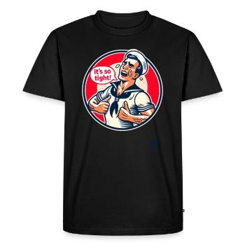 Retro Vintage Sailor pleure : c’est tellement serré - T-shirt Premium bio Homme - noir - Devant - Nico (187cm)