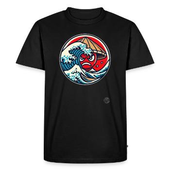 Kanagawa Madness, Japon - T-shirt Premium bio Homme - noir - Devant - Nico (187cm)