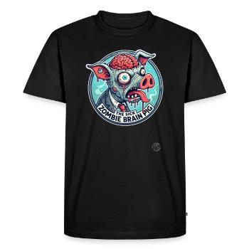 The Sick Brain Zombie Pig - Men's Premium Organic T-Shirt - black - Front - Nico (187cm)