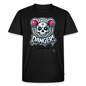 Dangereux hamster rat crâne - T-shirt Premium bio Homme - noir - Devant - Nico (187cm)