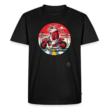 Pigira - Le héros original de la bande dessinée cyber-bande dessinée japonaise - T-shirt Premium bio Homme - noir - Devant - Nico (187cm)