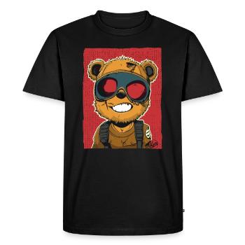 Cool Vivid Cyber Punk Toy Bear - Men's Premium Organic T-Shirt - black - Front - Nico (187cm)