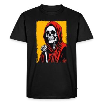 Calm and composed Grim Reaper design - Men's Premium Organic T-Shirt - black - Front - Nico (187cm)