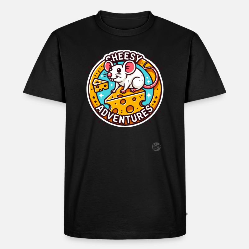 Käse-Abenteuer einer Maus - Männer Premium Bio T-Shirt - Schwarz