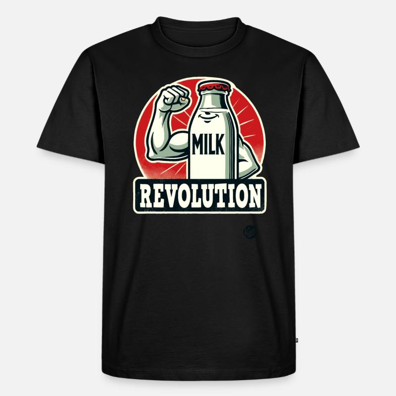 Milch-Revolution - Männer Premium Bio T-Shirt - Schwarz