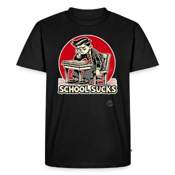 L’écolier s’ennuie - l’école est ennuyeuse - T-shirt Premium bio Homme - noir - Devant - Nico (187cm)