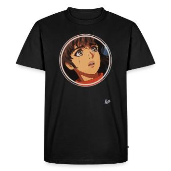 Japonais Dessin animé des années 90 Fille - T-shirt Premium bio Homme - noir - Devant - Nico (187cm)