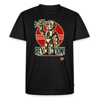 Révolution des robots rétro - T-shirt Premium bio Homme - noir - Devant - Nico (187cm)