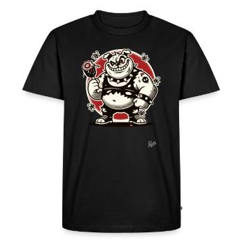 Big bad bulldog dog with bones - Men's Premium Organic T-Shirt - black - Front - Nico (187cm)