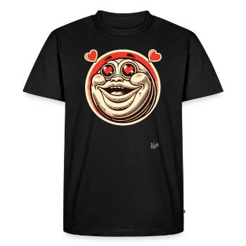 Gros homme avec un cœur d’amour - T-shirt Premium bio Homme - noir - Devant - Nico (187cm)
