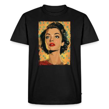 Classique Rétro Pop Art Femme - T-shirt Premium bio Homme - noir - Devant - Nico (187cm)
