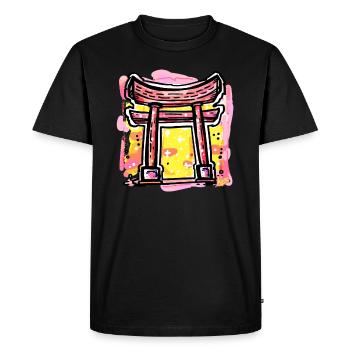 Porte japonaise Tori - T-shirt Premium bio Homme - noir - Devant - Nico (187cm)