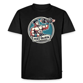 Pompes de bodybuilder fer à repasser : Ressentez la sensation de brûlure - T-shirt Premium bio Homme - noir - Devant - Nico (187cm)
