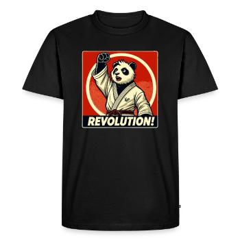 Martial Arts Karate Revolution Panda - Men's Premium Organic T-Shirt - black - Front - Nico (187cm)