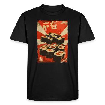 Propagande Sushi - T-shirt Premium bio Homme - noir - Devant - Nico (187cm)