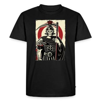 Roman Grim Reaper Centurion - Men's Premium Organic T-Shirt - black - Front - Nico (187cm)