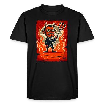 Petit Satan en colère gérant de l’enfer - T-shirt Premium bio Homme - noir - Devant - Nico (187cm)