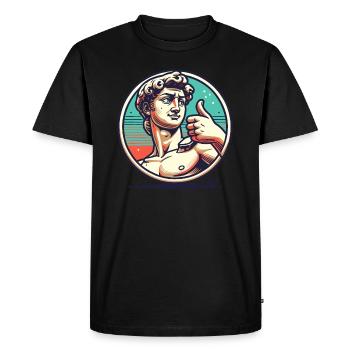 Florence : Pouce levé de David - T-shirt Premium bio Homme - noir - Devant - Nico (187cm)