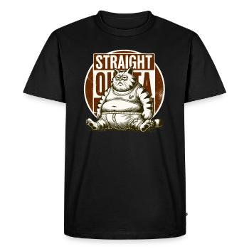 Gros chat, à bout de souffle - T-shirt Premium bio Homme - noir - Devant - Nico (187cm)