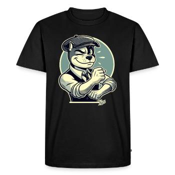 Chien de dessin animé rétro pimpant dans le style des années 1920 - T-shirt Premium bio Homme - noir - Devant - Nico (187cm)