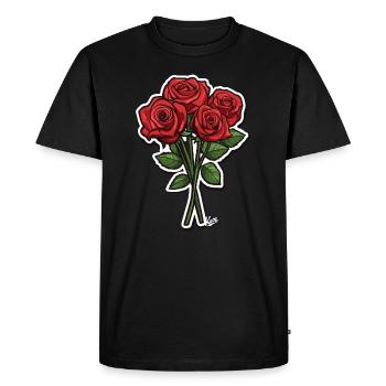 Un bouquet de roses - T-shirt Premium bio Homme - noir - Devant - Nico (187cm)